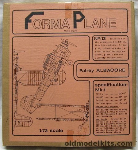 Formaplane 1/72 Fairey Albacore, 13 plastic model kit